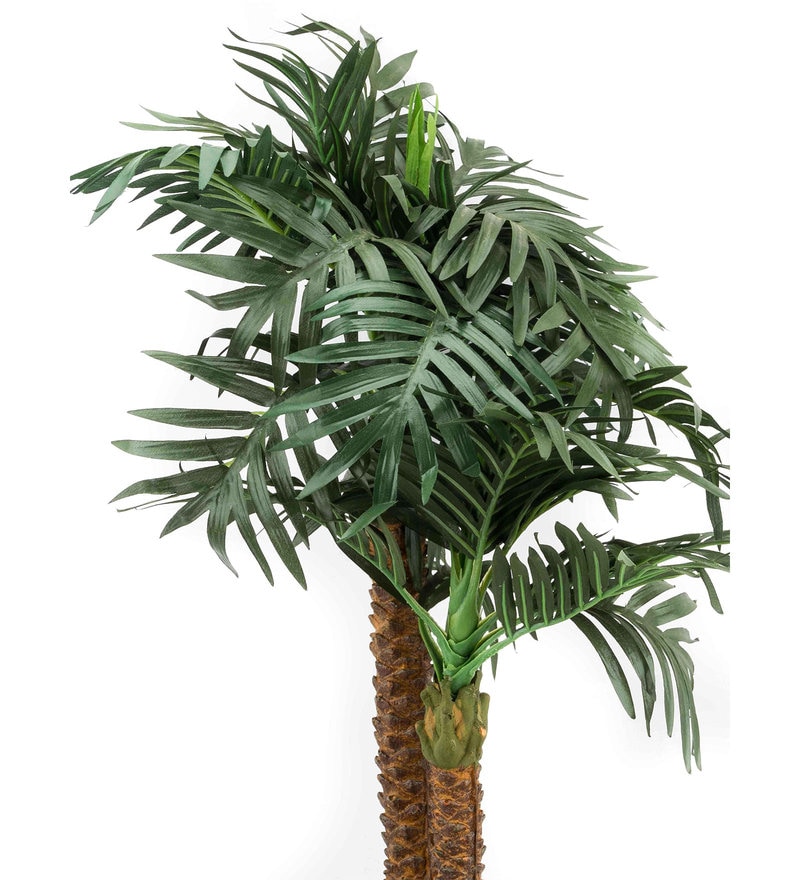 Buy Green Synthetic Flowers Artificial Twin Bonsai Palm Tree with