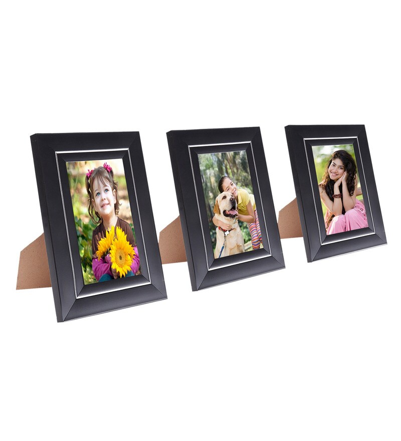 Buy Black Synthetic wood Set of 3 Table Photo Frame by Random Online Table Photo Frames