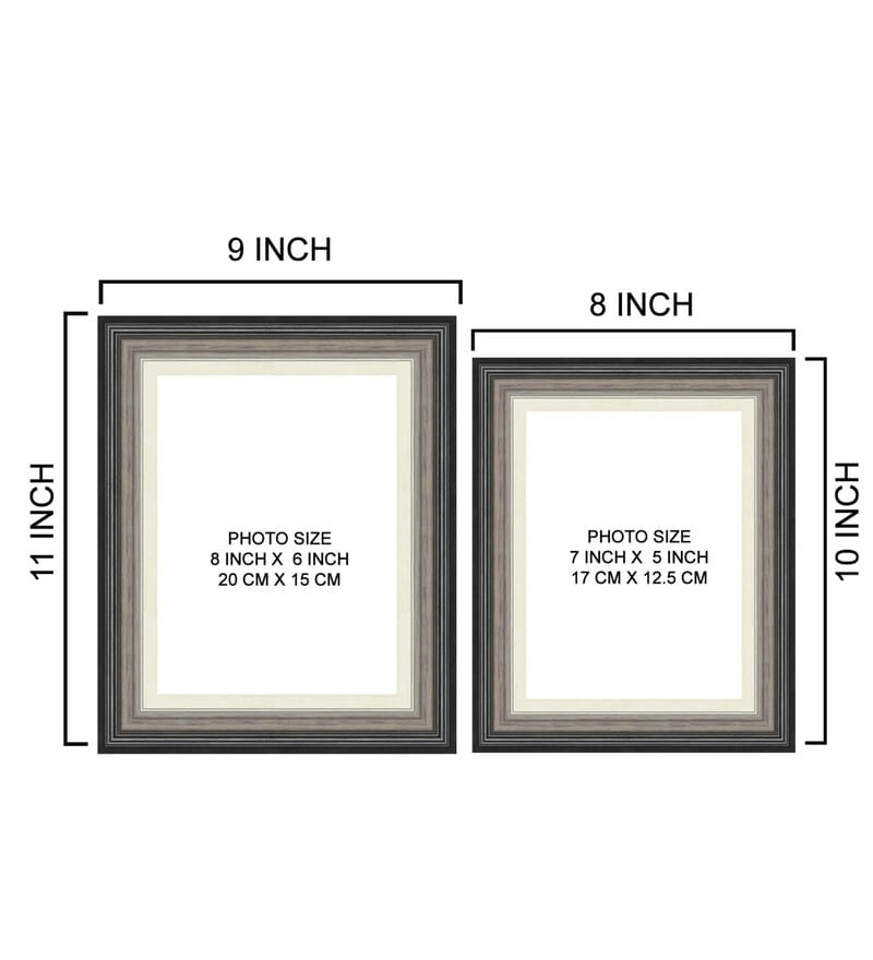 Buy Black Synthetic Wood Wall Hanging/Table Top Photo Frames, Set of 2 ...