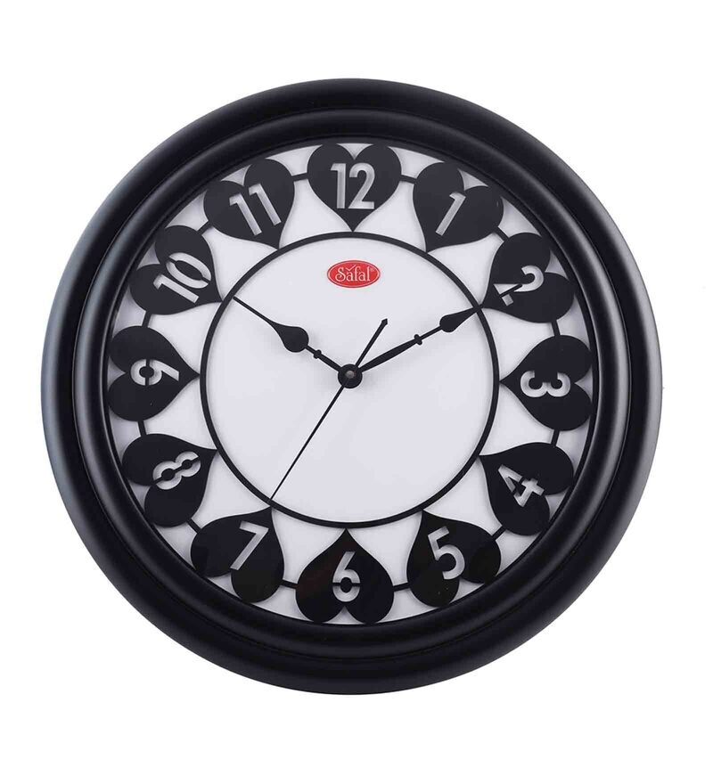 Buy Black Wooden Artistic Laser Cut Numerals Wall Clock By Safal Quartz