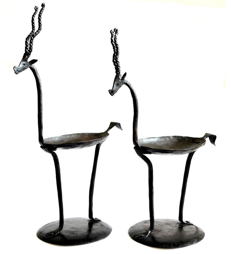 Buy Black Wrought Iron Tea Light Holders by Chinhhari Arts Online