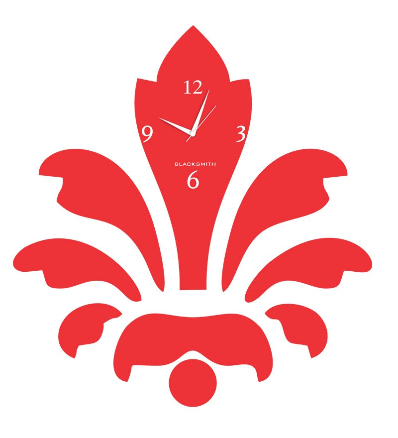 Buy Blacksmith Red Vector Flower Designed Wall Clock Online Wall