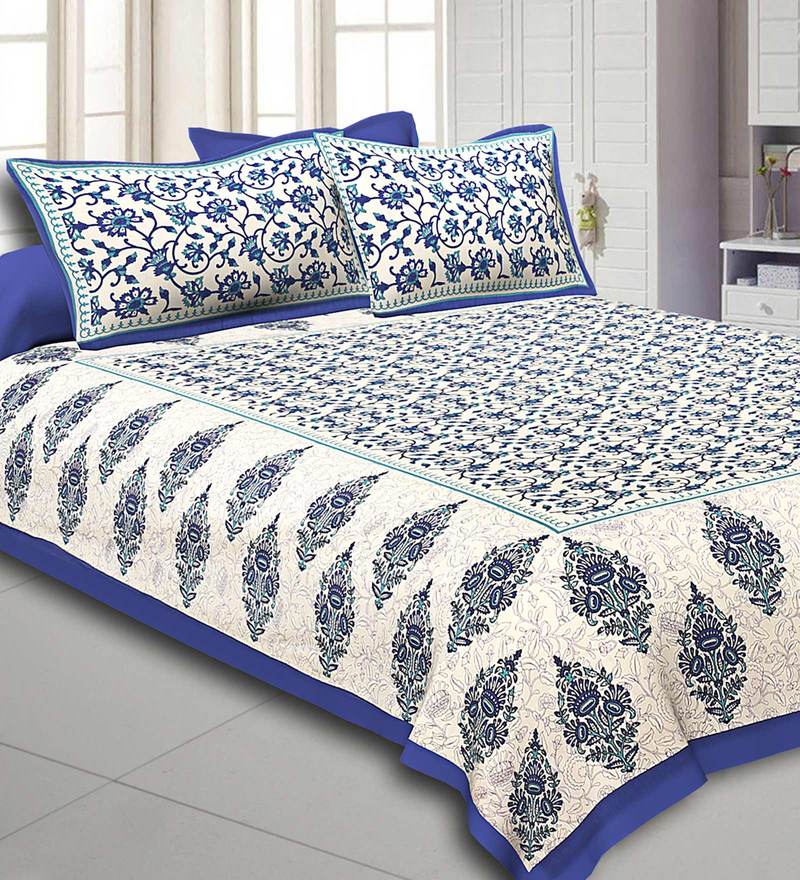 Buy Cotton 240tc Double Bedsheet With 2 Pillow Covers By Jaipur