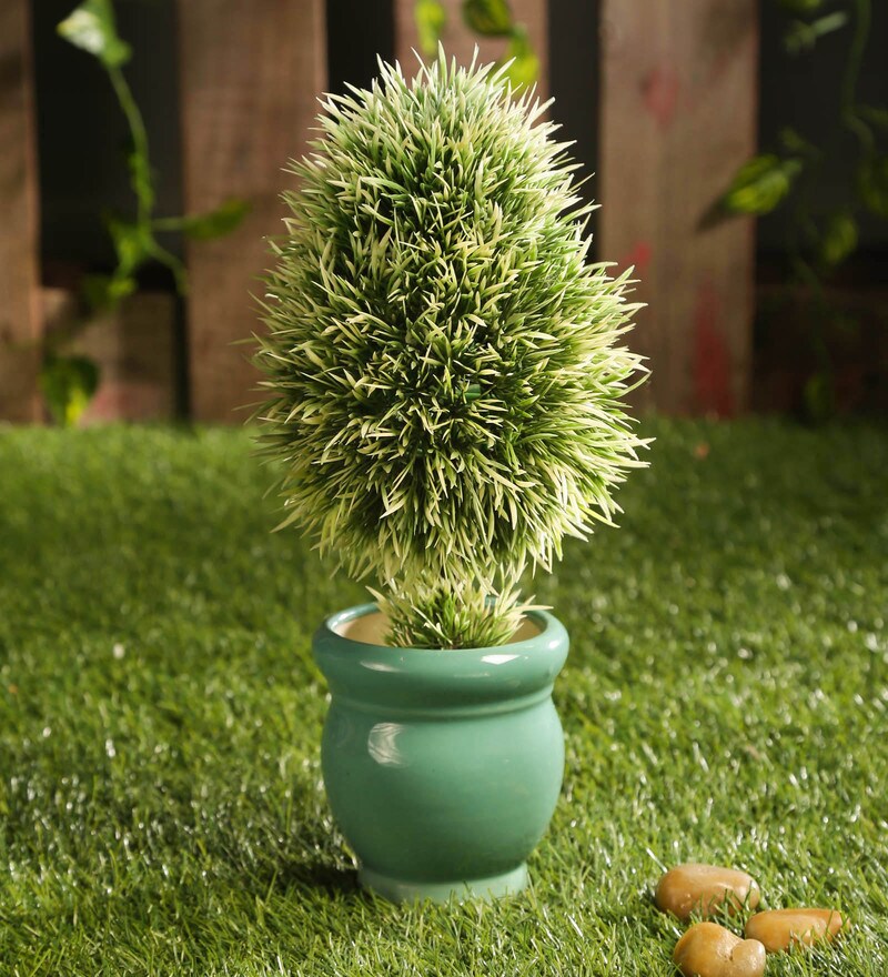 Buy Blue Ceramic Small Table Top Planter Pot By Culstreet Online Desk