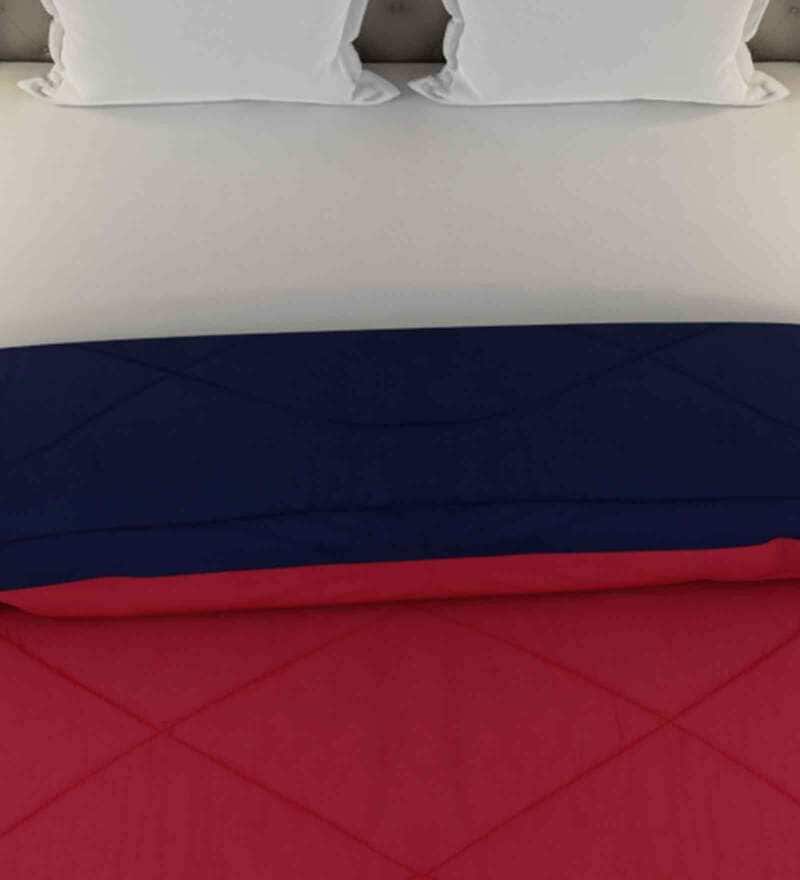 Buy Blue Cotton Solid 250 GSM Double Bed Comforter by Jaipur Fabric