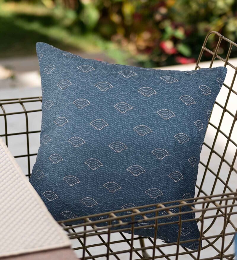 Buy BlueGrey Geometric 20 X 20 Cushion Cover by Eris Home Online