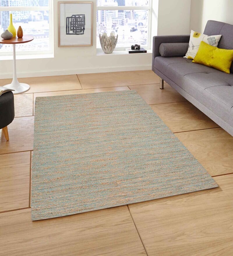 Blue Jutecotton Naturals 3x5 Feet Hand Woven Carpet By Saraswati Global