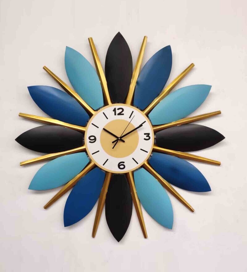 Buy Blue Metal Analog Wall Clock By Astro Home Decor Online Modern