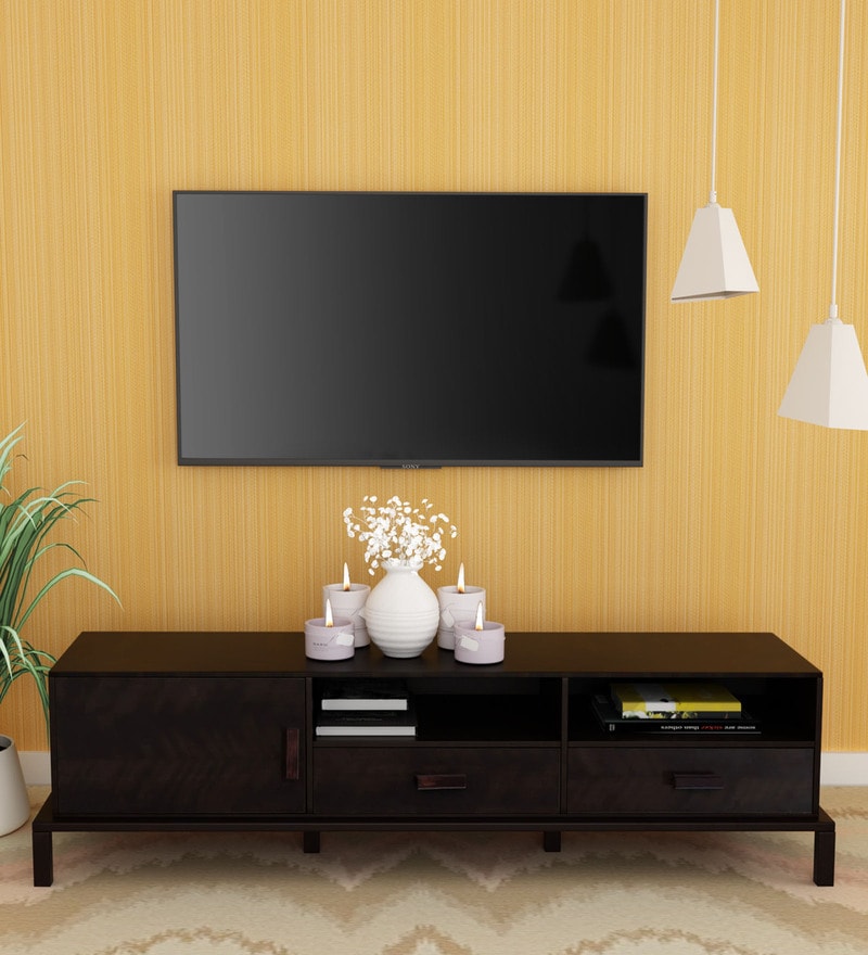 Buy Blume Tv Unit In Brown Finish By Durian Online Contemporary Tv Consoles Contemporary Tv Consoles Furniture Pepperfry Product