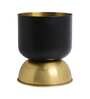 Black & Antique Brass Iron Totem Small Planter