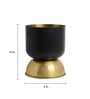 Black & Antique Brass Iron Totem Small Planter