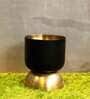 Black & Antique Brass Iron Totem Small Planter