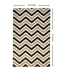 Black & Beige Geometrical Nylon 4 x 6 Feet Machine Made Carpet
