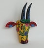 Black & Blue Handcrafted Cow Sclupture Mango Wood Wall Mask