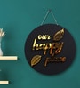 Black & Brown Our Happy Place Hanging Plaque