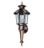 Black & Copper Victorian 25 Inch Aluminium Single Light Outdoor Wall Lamp With Beveled Glass Panels