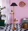 Black Cotton Coolie Floor Lamp