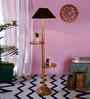 Black Cotton Coolie Floor Lamp