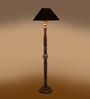 Black Cotton Coolie Floor Lamp