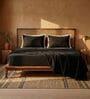 Black & Cream 400 TC Cotton Satin King Size Bedsheet with 2 Flanged Pillow Covers