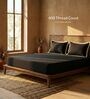 Black & Cream 400 TC Cotton Satin King Size Bedsheet with 2 Flanged Pillow Covers