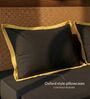 Black & Gold 400 TC Cotton Satin King Size Bedsheet with 2 Flanged Pillow Covers