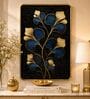 Black & Gold Flower Rectangular Wall Art 12 x 18 Inch
