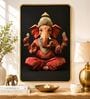 Black & Gold Ganesh Rectangular Wall Art 12 x 18 Inch