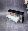 Black & Gold Resin Printed Wooden Tissue Paper Holder Box for Dining Room