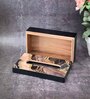 Black & Gold Resin Printed Wooden Tissue Paper Holder Box for Dining Room