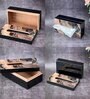 Black & Gold Resin Printed Wooden Tissue Paper Holder Box for Dining Room