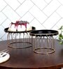 Black & Gold Metal Cake Platter Set of 2