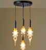 Black & Gold Montefino Amber Metal And Glass Hanging Light
