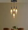 Black & Gold Montefino Amber Metal And Glass Hanging Light
