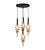 Black & Gold Montefino Amber Metal And Glass Hanging Light