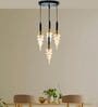 Black & Gold Montefino Amber Metal And Glass Hanging Light