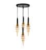Black & Gold Montefino Amber Metal And Glass Hanging Light