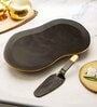 Black & Gold Pebble Big Platter With Spatula (Pack Of 2)