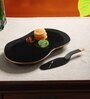 Black & Gold Pebble Big Platter With Spatula (Pack Of 2)