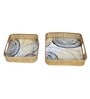 Black & Gold Ring Deisgn Tray Set of 2