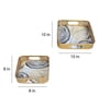 Black & Gold Ring Deisgn Tray Set of 2