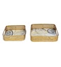 Black & Gold Ring Deisgn Tray Set of 2