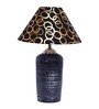 Black & Gold Shade Table Lamp With Terracotta Base