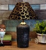 Black & Gold Shade Table Lamp With Terracotta Base