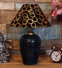 Black & Gold Shade Table Lamp With Terracotta Base