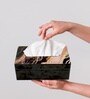 Black & Gold Solid Resin Tissue Box