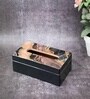 Black & Gold Solid Resin Tissue Box