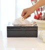 Black & Gold Solid Resin Tissue Box