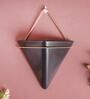 Black & Gold Triangular Ceramic Pot With Holder Large