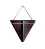 Black & Gold Triangular Ceramic Pot With Holder Large